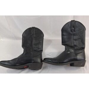 Justin Black Leather Western Cowboy Boots Men's Size 10 EE